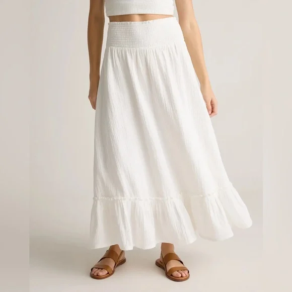 Quince 100% Organic Cotton Gauze Smocked Maxi
Skirt - Picture 6 of 12